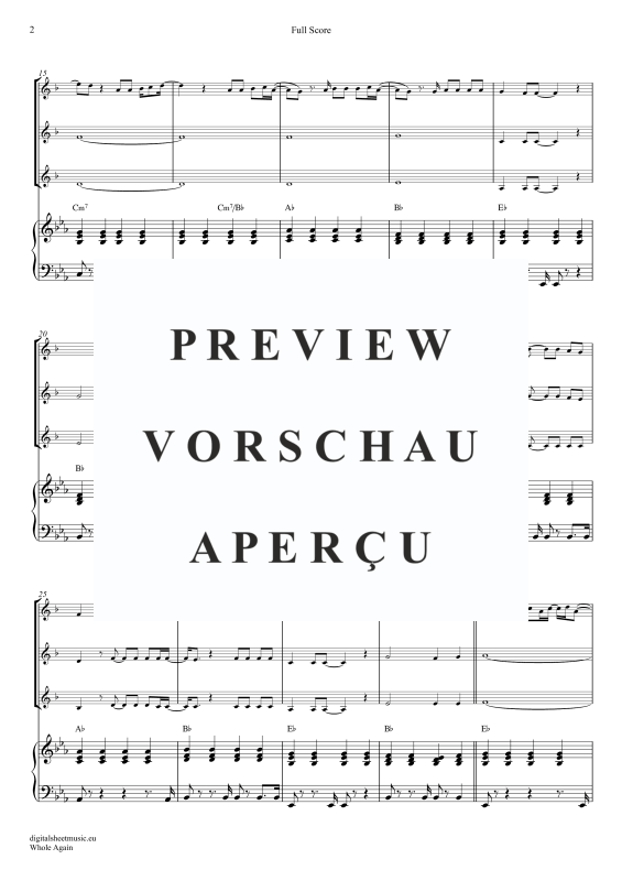 Produktgalerie: Seite 3 von 11 Whole Again, Atomic Kitten, (Trompeten Trio + Klavier)