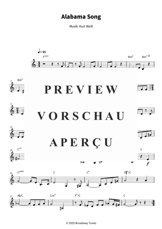 gallery: Alabama Song, , (Trompete in B Solo & Akkorde - Leadsheet)