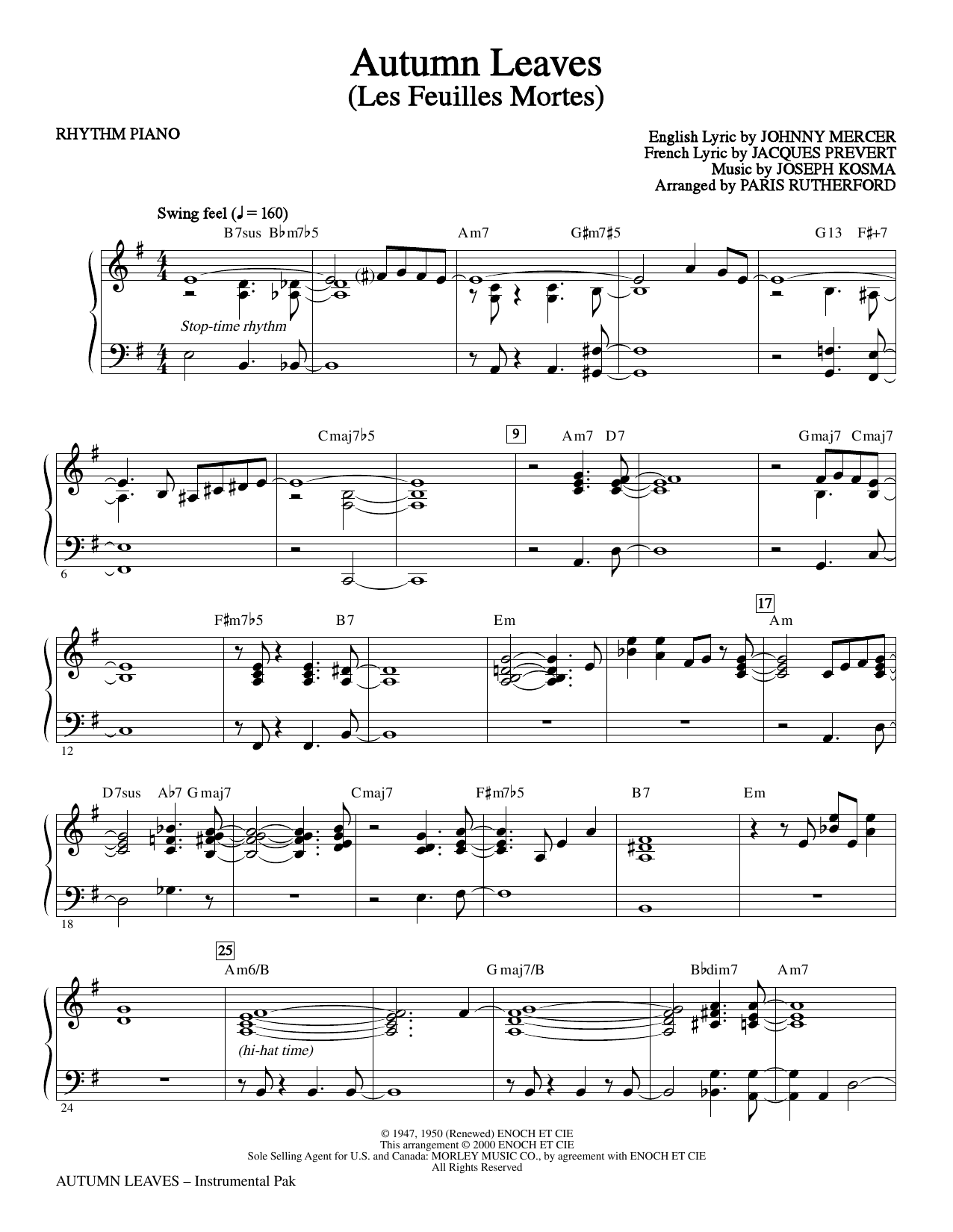 Produktbild zu: Autumn Leaves - Rhythm Piano