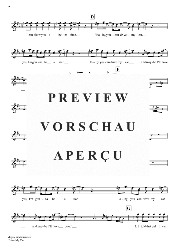 Produktgalerie: Seite 3 von 4 Drive My Car, Beatles, The, Oboe