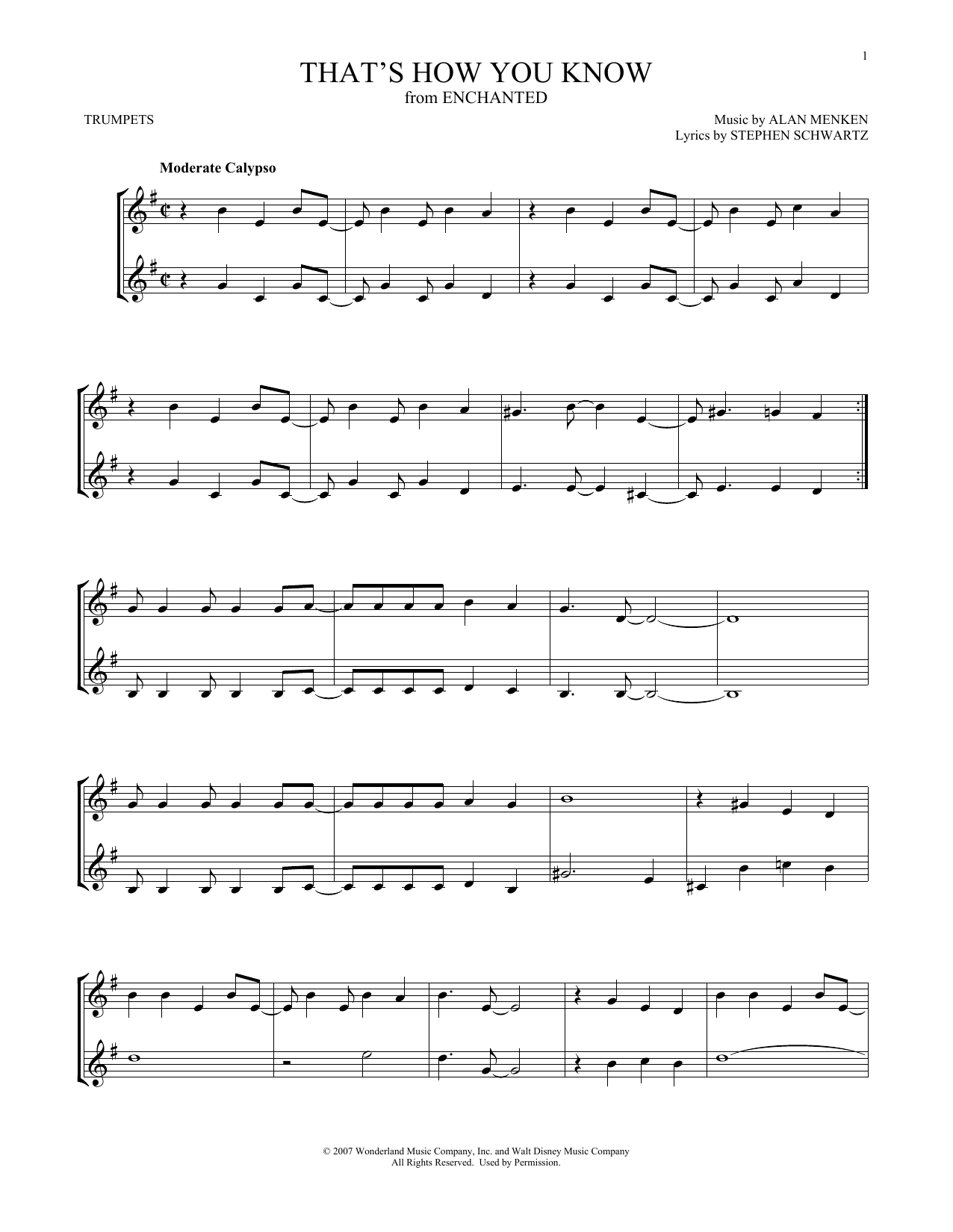 Produktgalerie: Seite 1 von 1 That's How You Know (from Enchanted), Amy Adams, Trompete