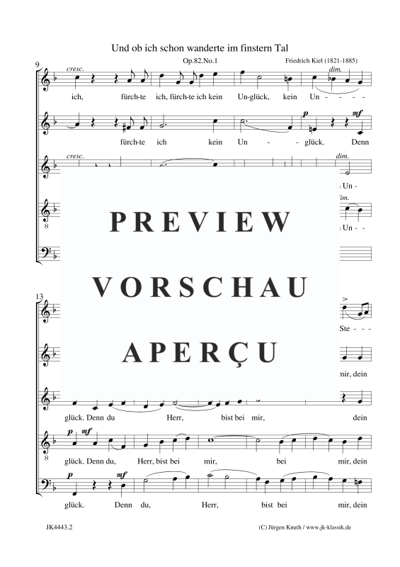 Produktgalerie: Seite 3 von 5 Und ob ich schon wanderte im finstern Tal, Op.82.No.1, , Gemischter Chor 5-stimmig SSATB