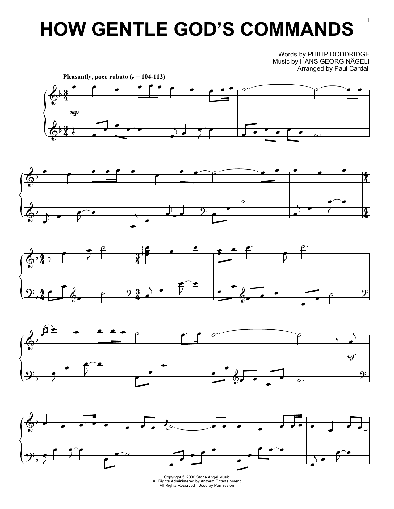 Product picture to: How Gentle God's Commands (arr. Paul Cardall)