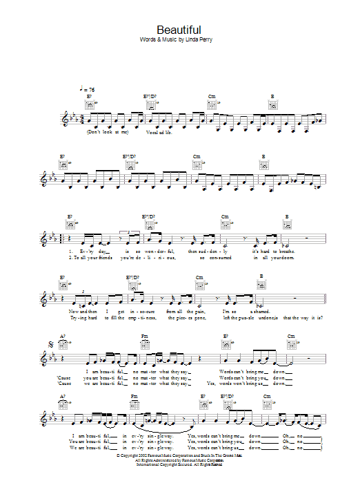 Produktgalerie: Seite 1 von 1 Beautiful, Christina Aguilera, Melodieinstrument