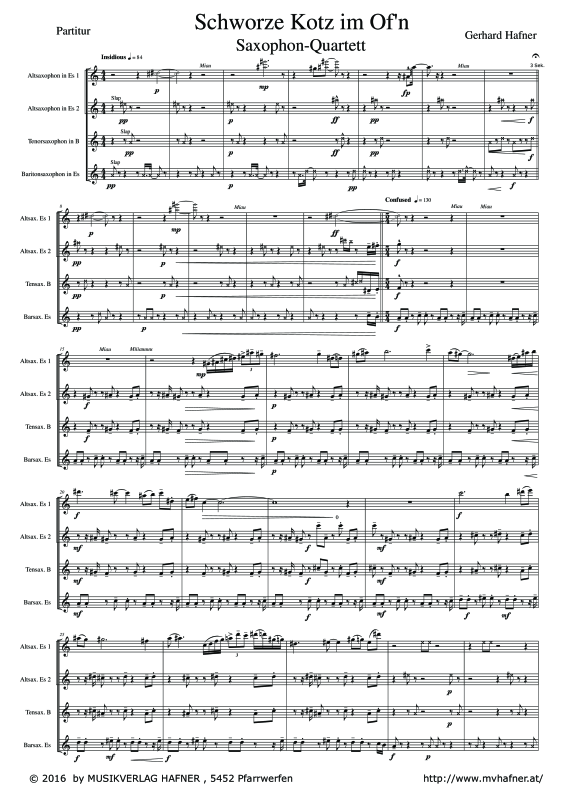 Product gallery: Page 1 of 11 Schworze Kotz im Ofn, , (Saxophone Quartet)