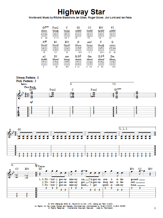Produktgalerie: Seite 1 von 1 Highway Star, Deep Purple, Gitarre