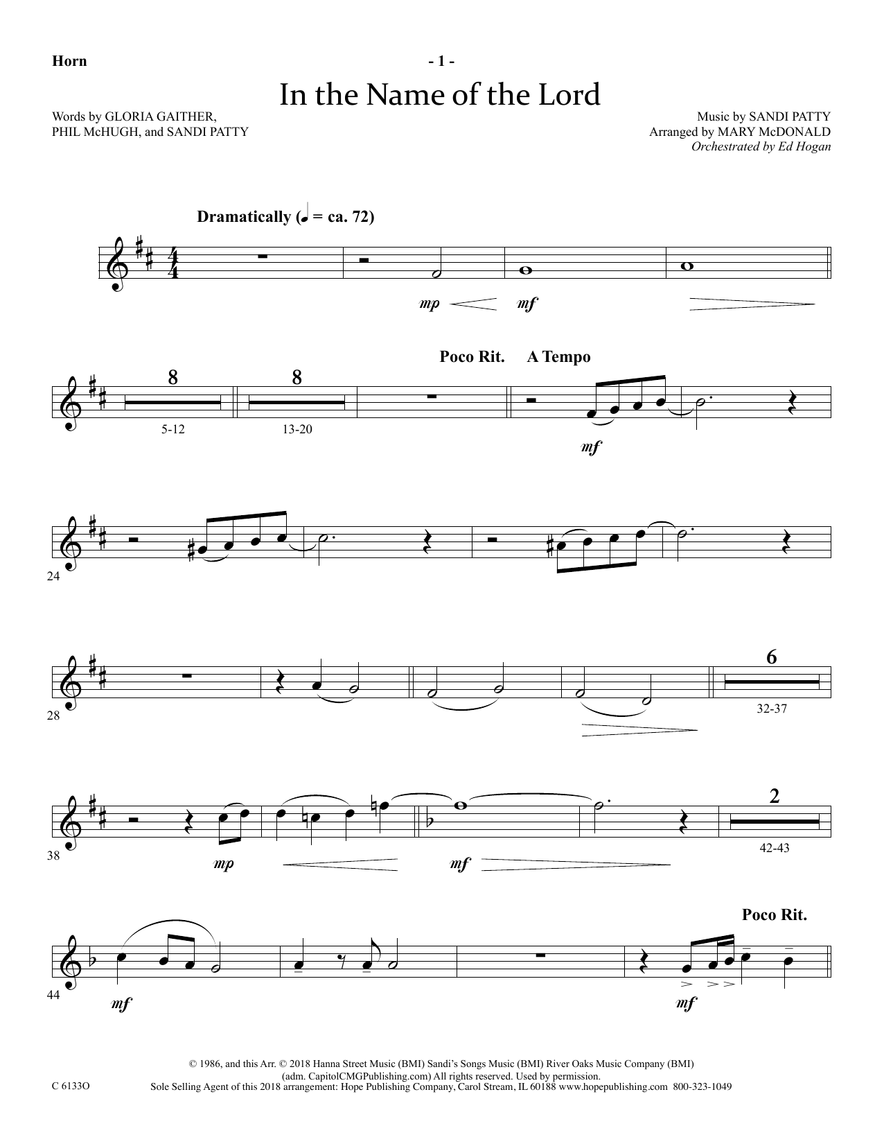 Product picture to: In The Name Of The Lord - Flugelhorn Solo