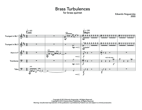 Produktgalerie: Seite 1 von 11 Brass Turbulences, , (Blechbläser Quintett)