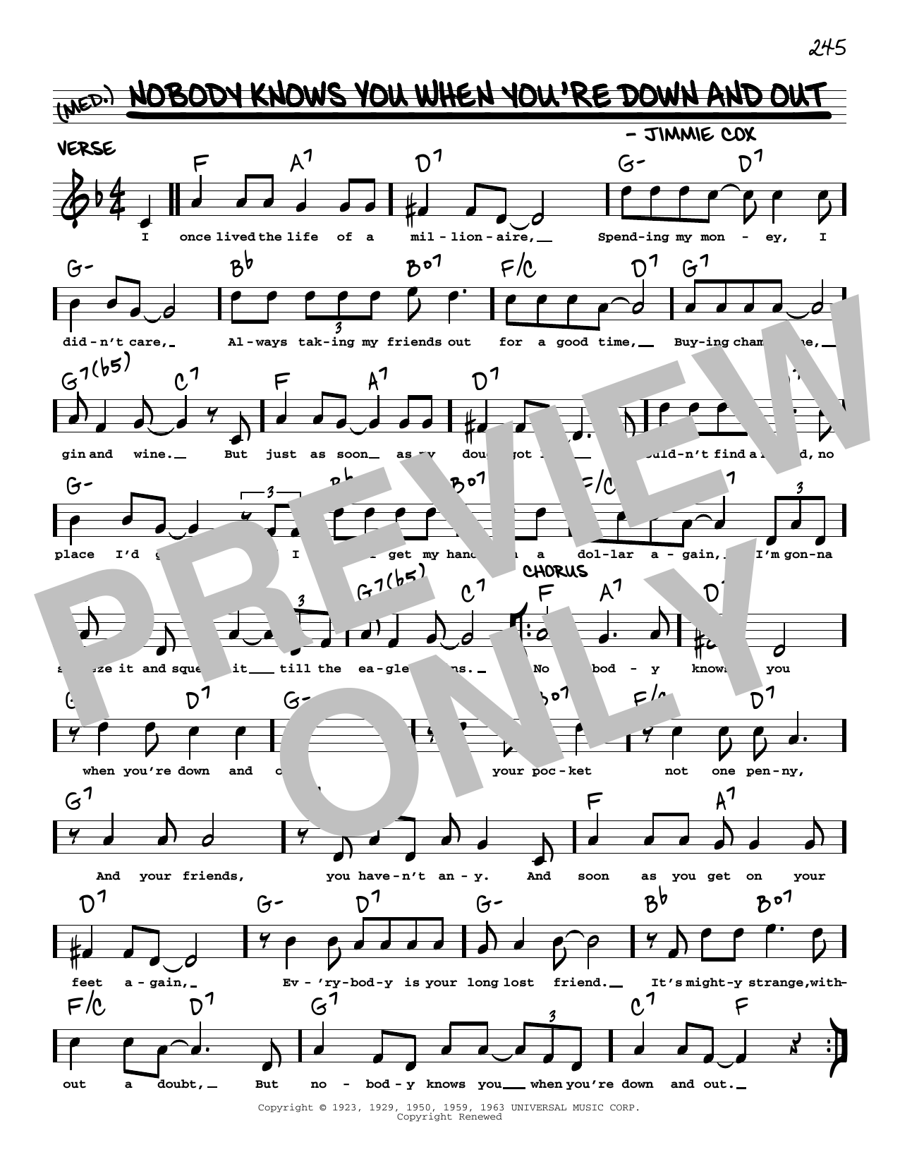 Product picture to: Nobody Knows You When You're Down And Out (arr. Robert Rawlins)
