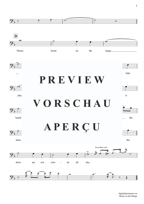 Product gallery: Page 4 of 4 Home On The Range, Folk Song, American, (Posaune / Bariton)