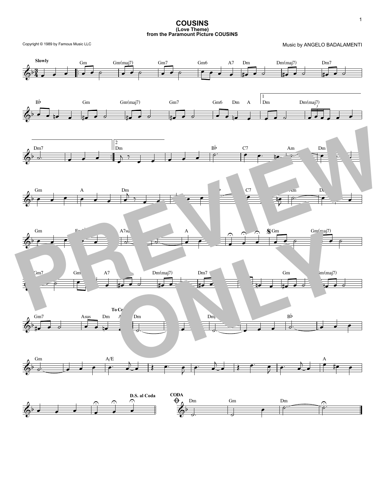 Produktbild zu: Cousins (Love Theme)