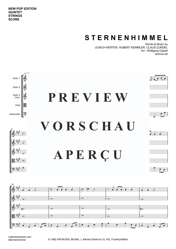 gallery: Sternenhimmel, Kah, Hubert, (Streicher Quintett)