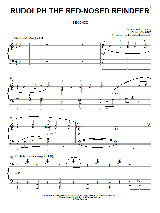Product gallery: Page 1 of 1 Rudolph The Red-Nosed Reindeer (arr. Eugenie Rocherolle), Johnny Marks