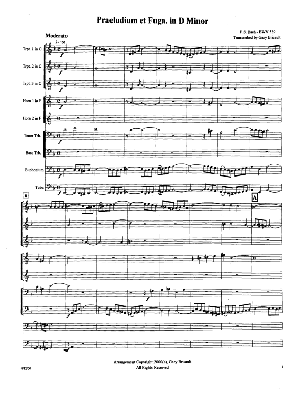 Product picture to: Prelude and Fugue in D Minor, BWV 539Johann Sebastian Bach