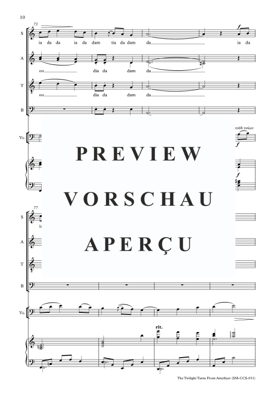 Produktgalerie: Seite 11 von 11 The Twilight turns from Amethyst, , Gemischter Chor, Cello und Klavier