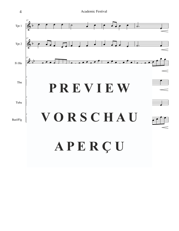 Product gallery: Page 6 of 11 Academic Festival Overture, , Brass Quintet