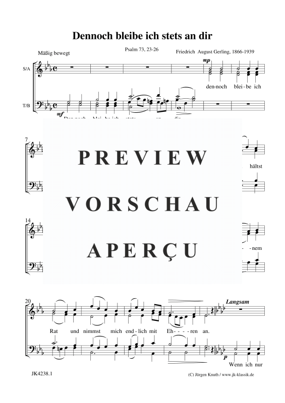 gallery: Dennoch bleibe ich stets an dir, , Gemischter Chor