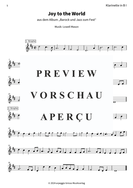 Product gallery: Page 7 of 8 Joy to the World - aus dem Album Barock und Jazz zum Fest, , (Duet 2x clarinet in Bb)
