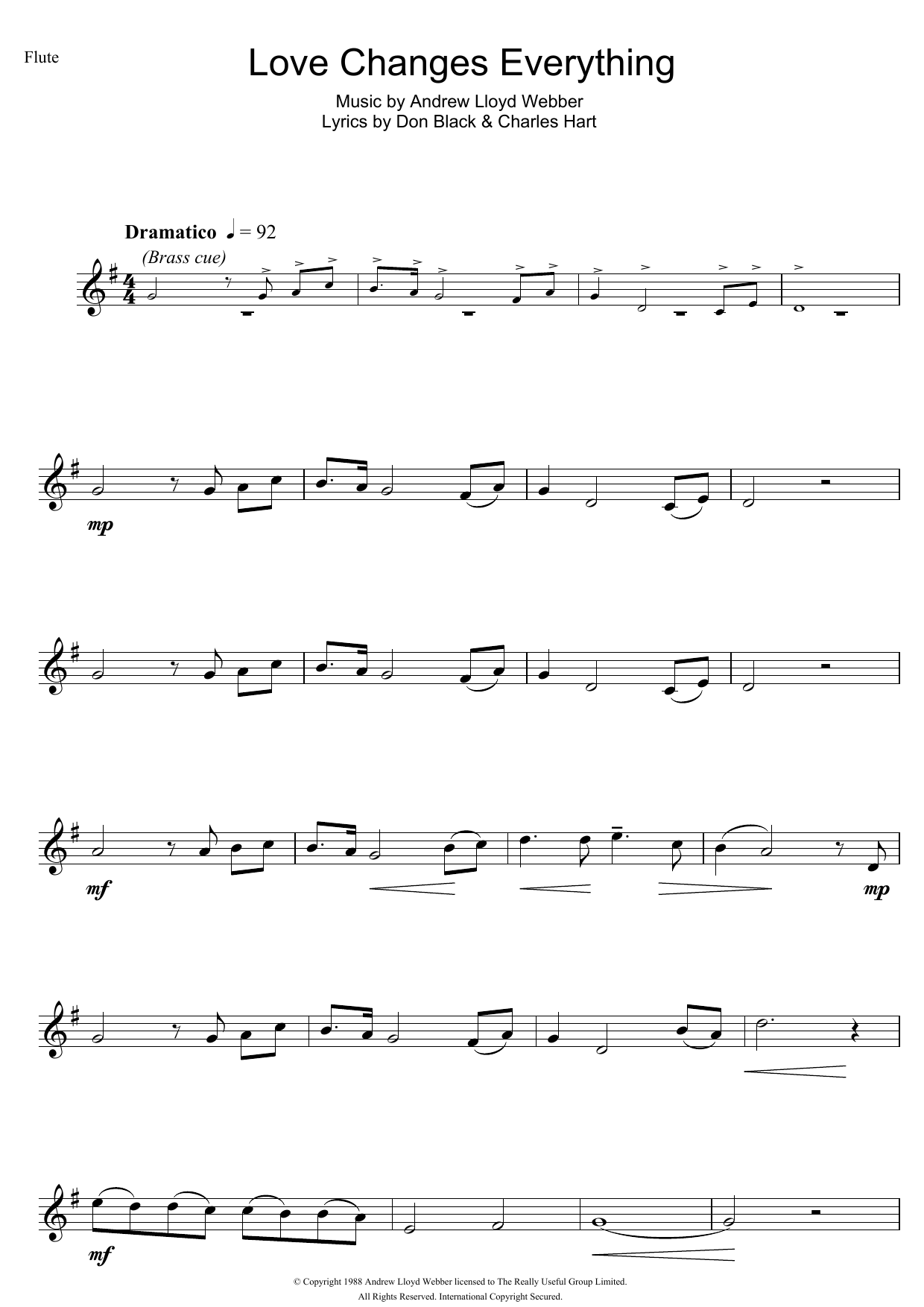 Product gallery: Page 1 of 1 Love Changes Everything (from Aspects of Love), Andrew Lloyd Webber