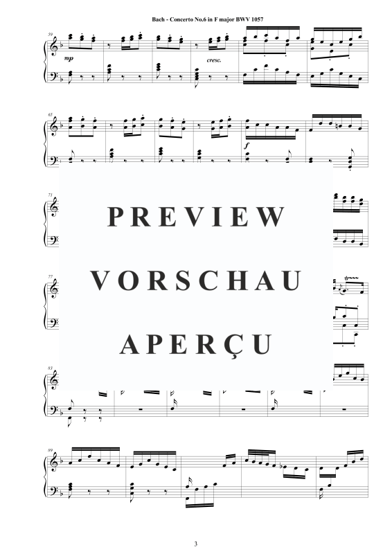 Produktgalerie: Seite 4 von 11 Konzert Nr. 6 in F-Dur BWV 1057, , Klavier Solo