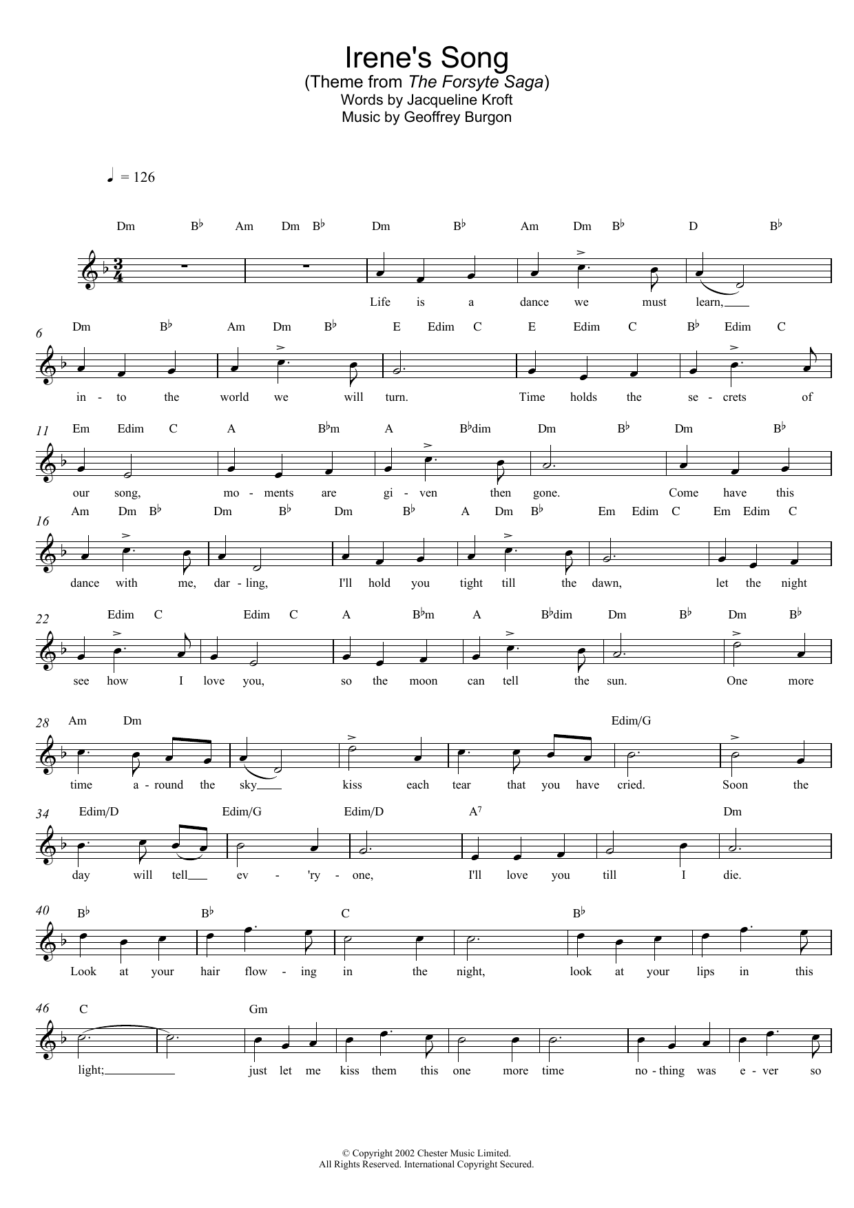 Produktbild zu: Irene's Song (theme from The Forsyte Saga)