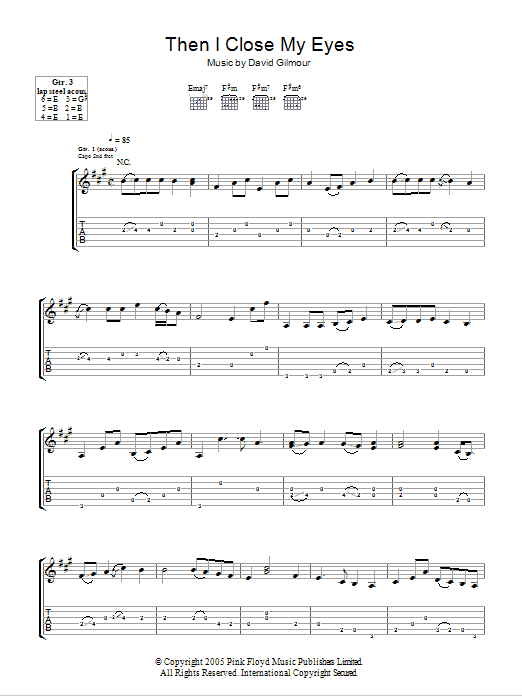 Product gallery: Page 1 of 1 Then I Close My Eyes, David Gilmour