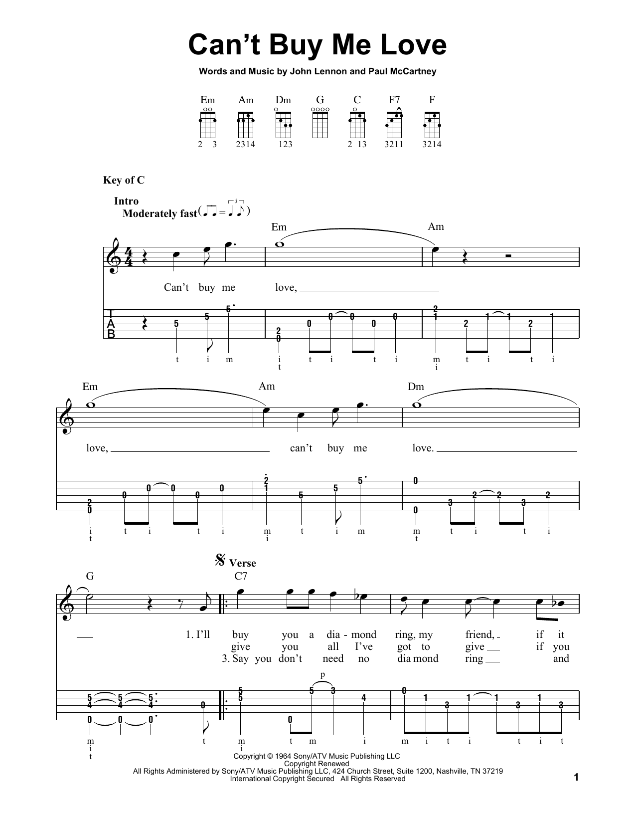 Produktgalerie: Seite 1 von 1 Can't Buy Me Love, The Beatles, Banjo