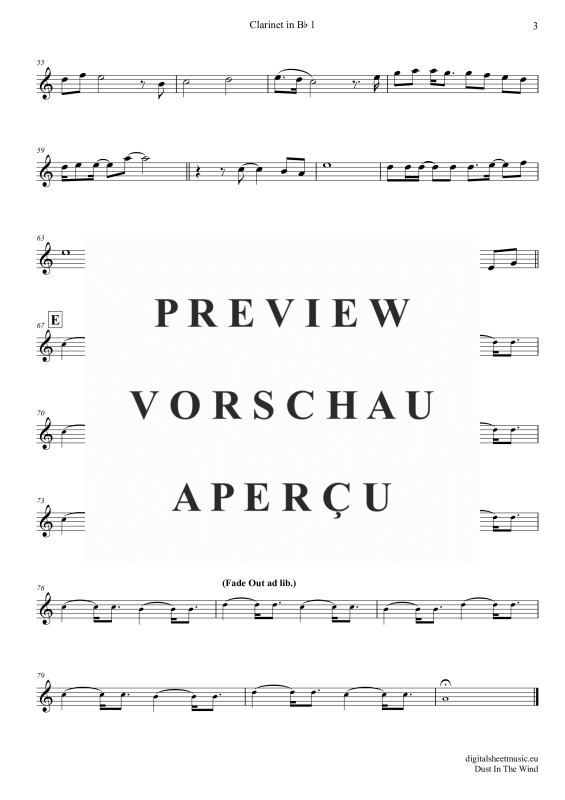 Product gallery: Page 10 of 11 Dust In The Wind, Kansas, (clarinet trio + piano)