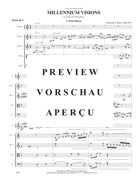 gallery: Millennium Visions , , (Klarinette und Streichquartett)