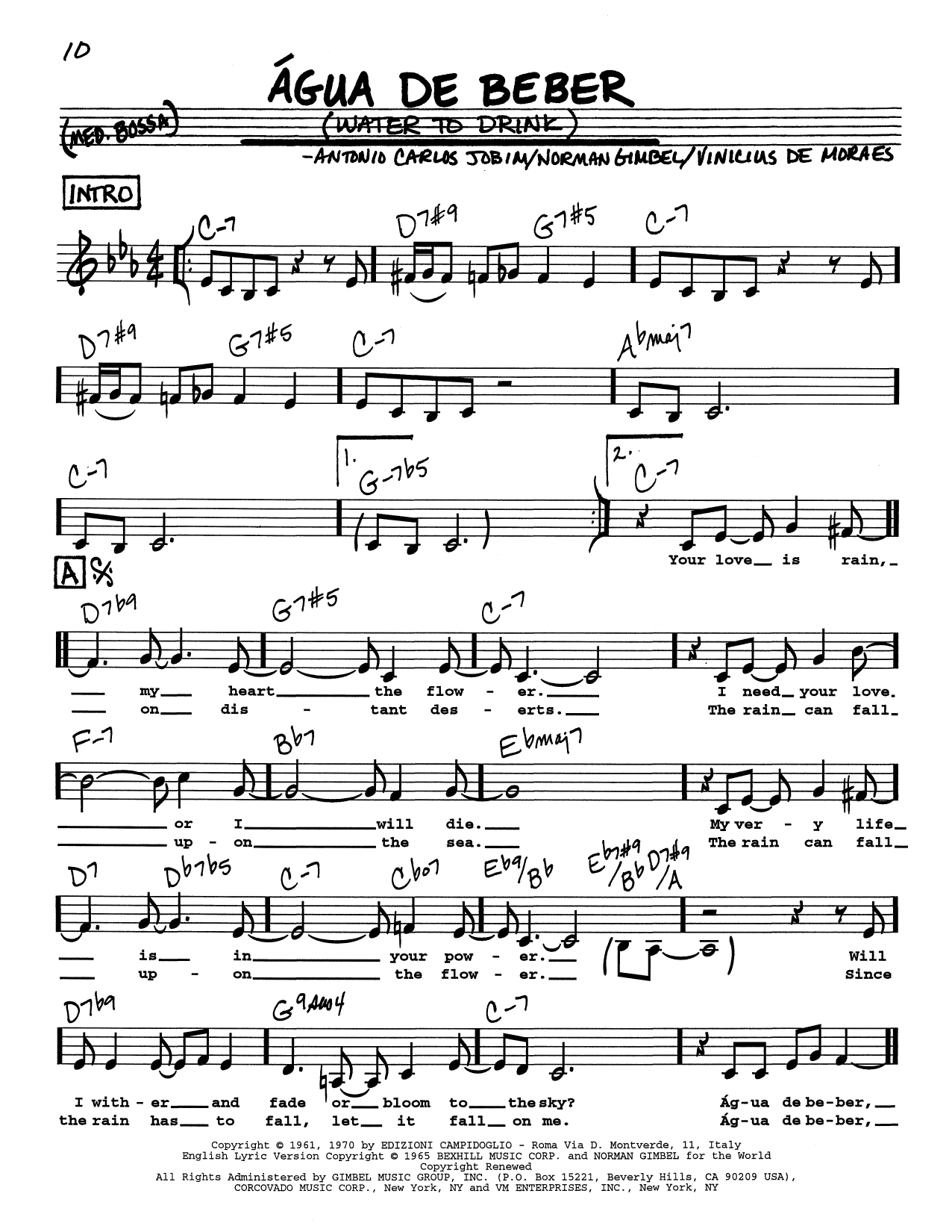 Product gallery: Page 1 of 1 Água De Beber (Water To Drink) (Low Voice), Antonio Carlos Jobim