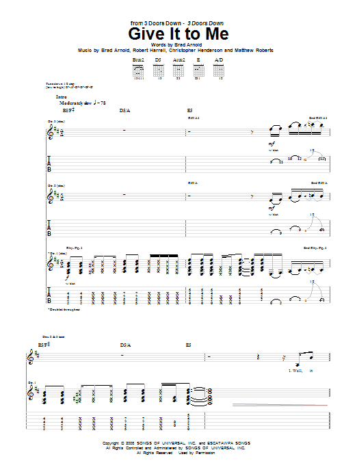 Produktgalerie: Seite 1 von 1 Give It To Me, 3 Doors Down, Gitarre