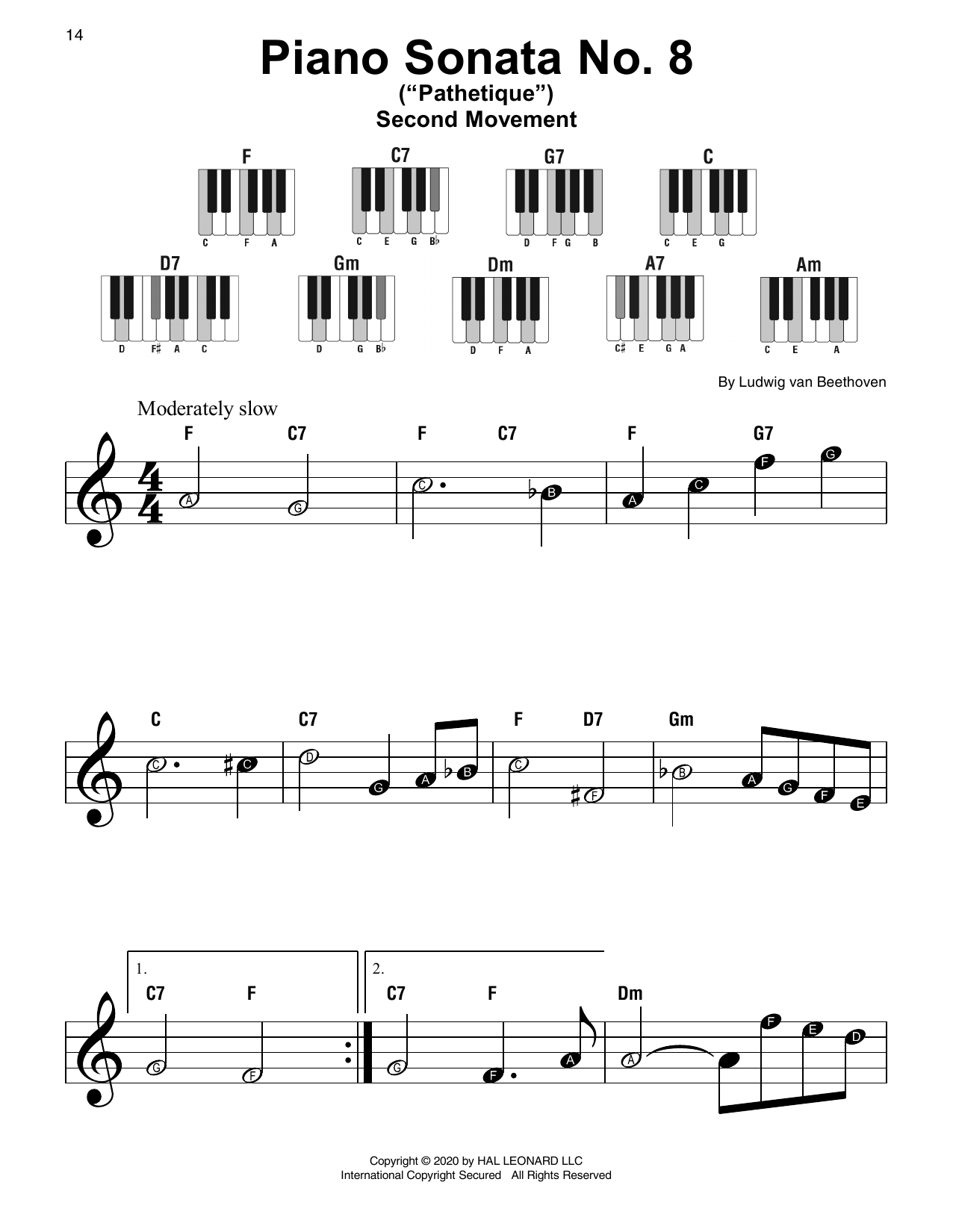 Product picture to: Piano Sonata No. 8 "Pathetique," Second Movement