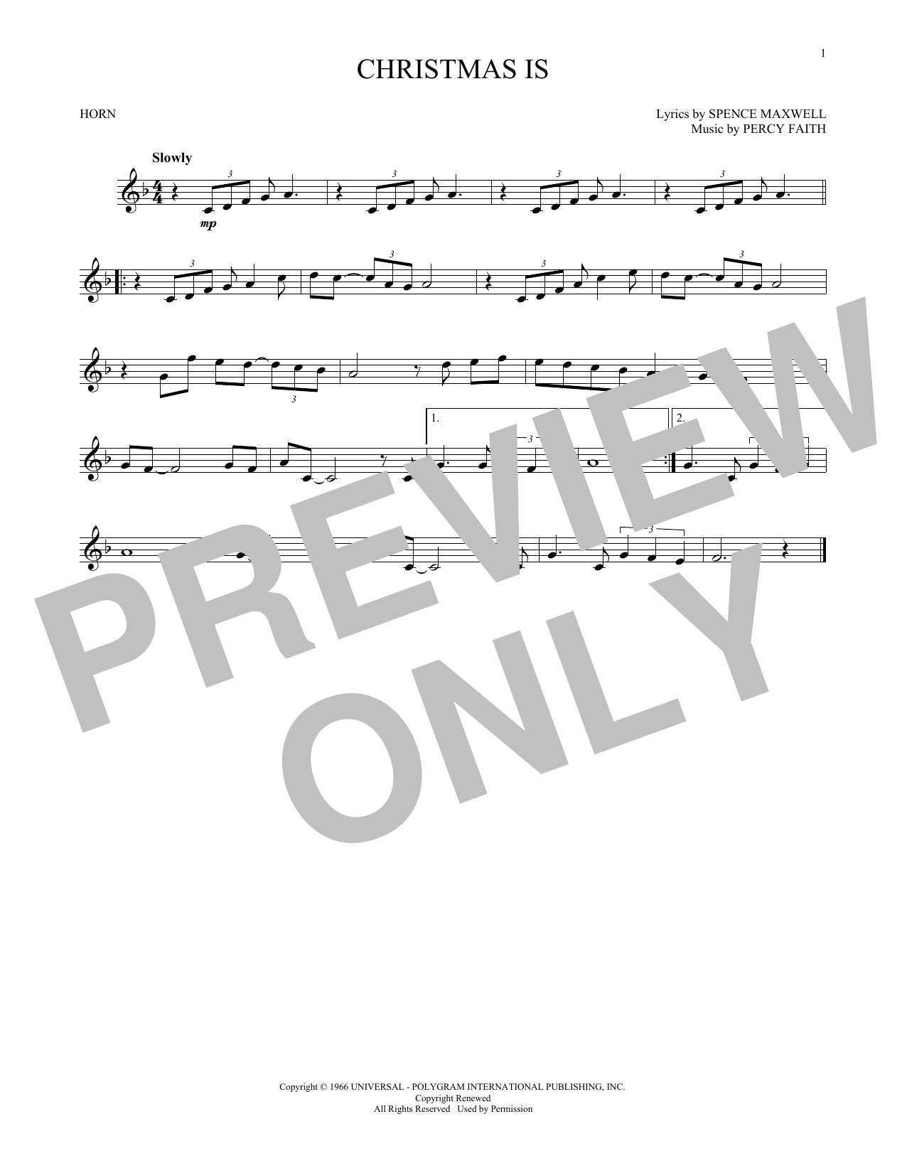 Produktgalerie: Seite 1 von 1 Christmas Is, Percy Faith, Horn