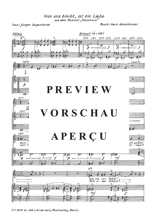 Product gallery: Page 10 of 21 6 Melodien aus dem Musical Casanova , , Piano and Voice