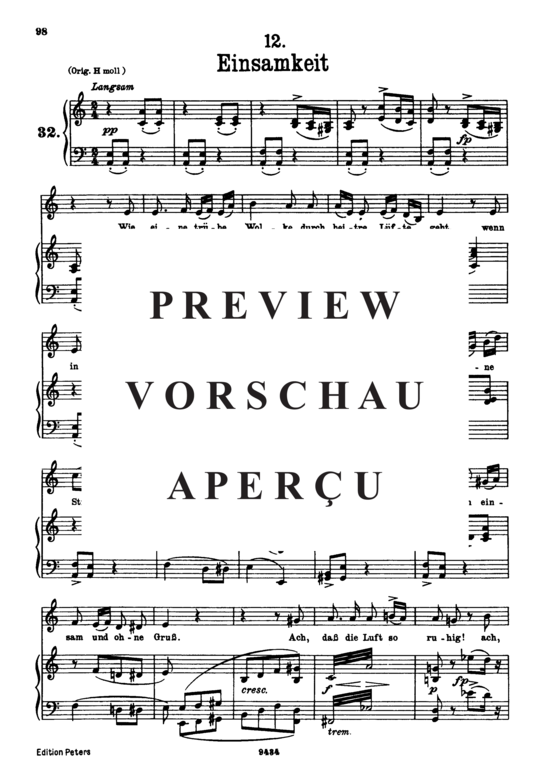 gallery: Einsamkeit D.911-12 (Winterreise) , ,  (Gesang tief + Klavier)