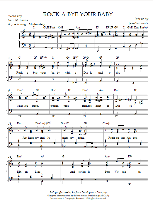 Product gallery: Page 1 of 1 Rock-A-Bye Your Baby (With A Dixie Melody), Schwartz