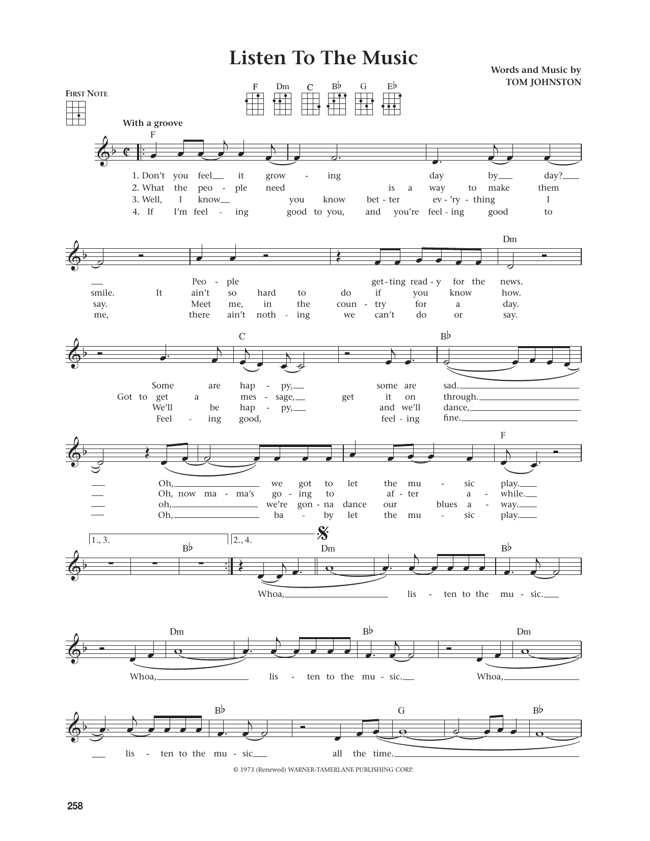 Product gallery: Page 1 of 1 Listen To The Music (from The Daily Ukulele) (arr. Jim Beloff), The Doobie Brothers