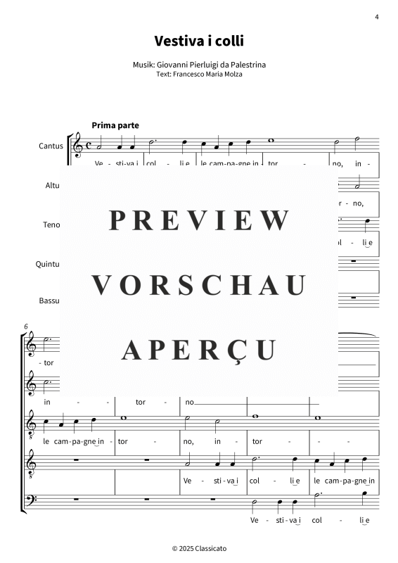 gallery: Vestiva i colli - Ein meisterhaftes Madrigal der Renaissance, , Gemischter Chor/Ensemble 5-stimmig CATQB