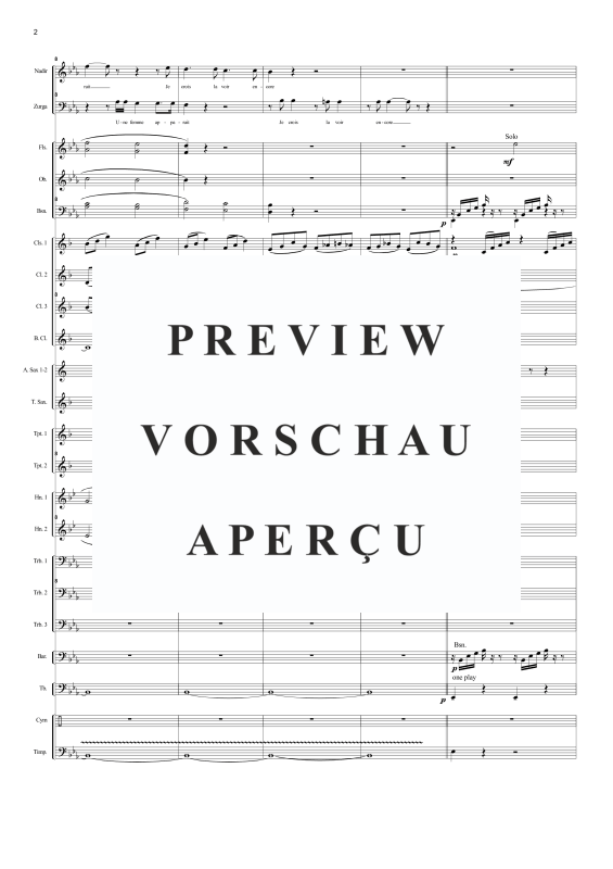 Produktgalerie: Seite 5 von 11 Au fond du temple saint (aus Die Perlenfischer), , Tenor/Bass Solo und Concert Band