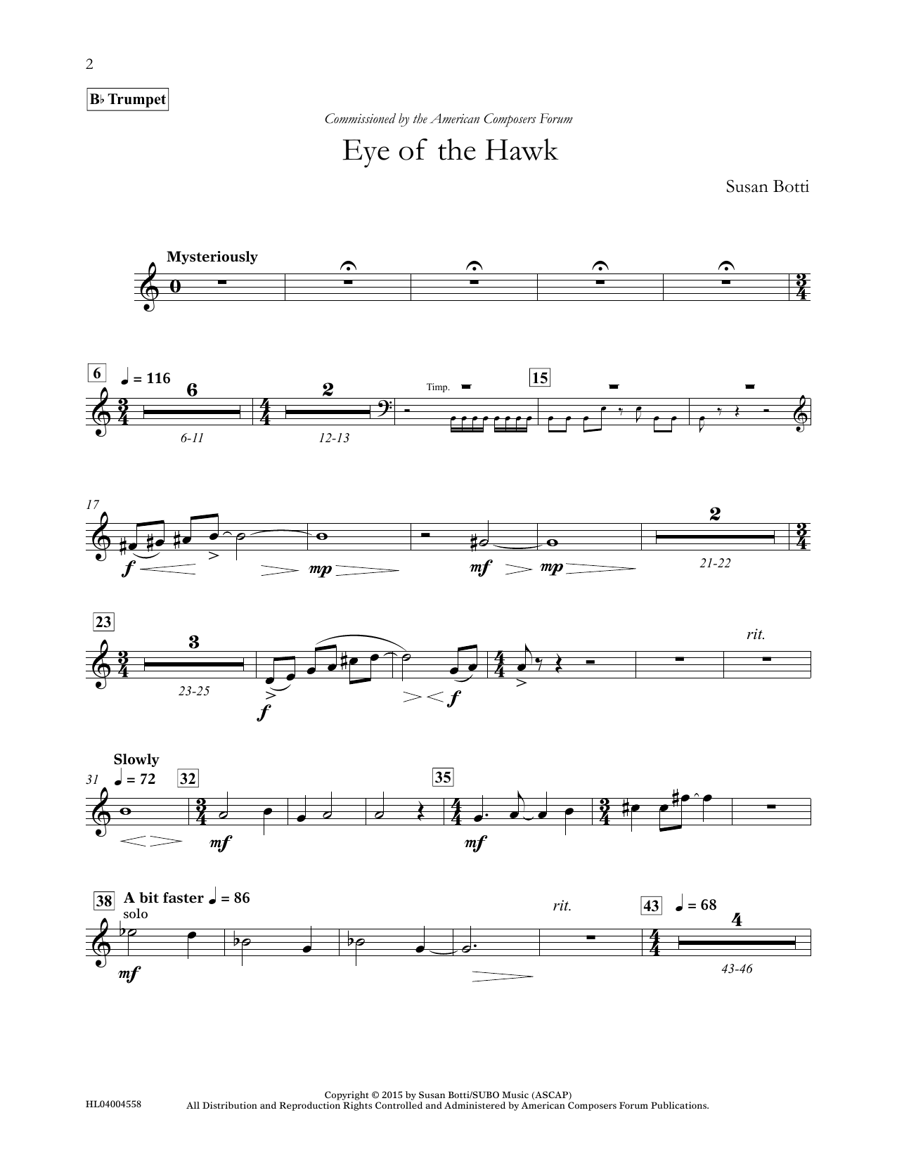 Product picture to: Eye of the Hawk - Bb Trumpet