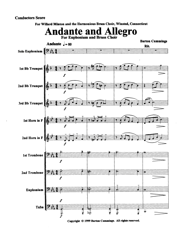 Produktgalerie: Seite 1 von 11 Andante and Allegro, , Euphonium Solo und Blechbläserensemble