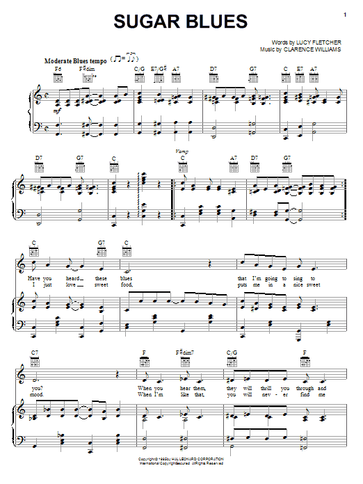 Produktgalerie: Seite 1 von 1 Sugar Blues, Clyde McCoy and his Orchestra, Gesang, Gitarre, Klavier