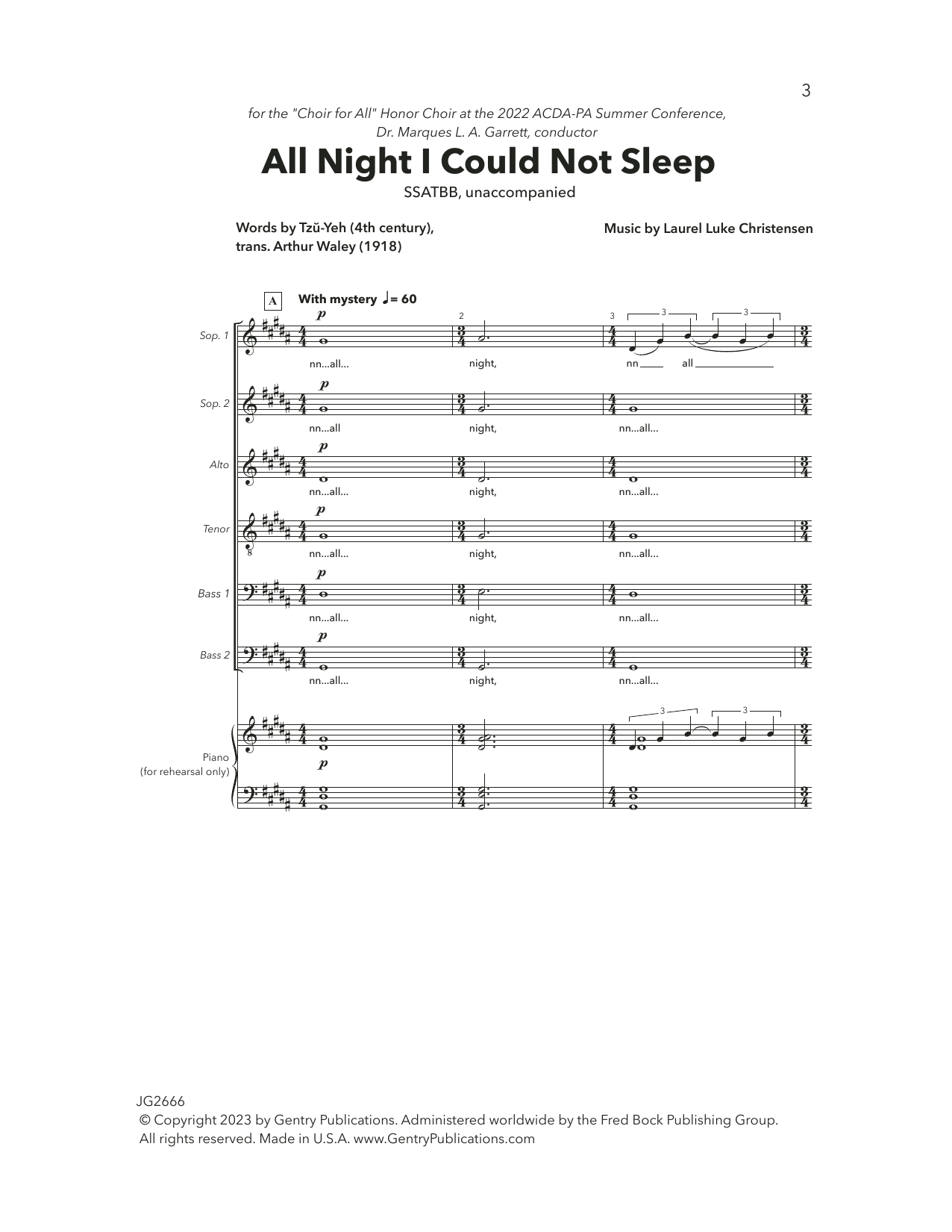 Produktbild zu:  All Night I Could Not Sleep - Laurel Luke Christensen
