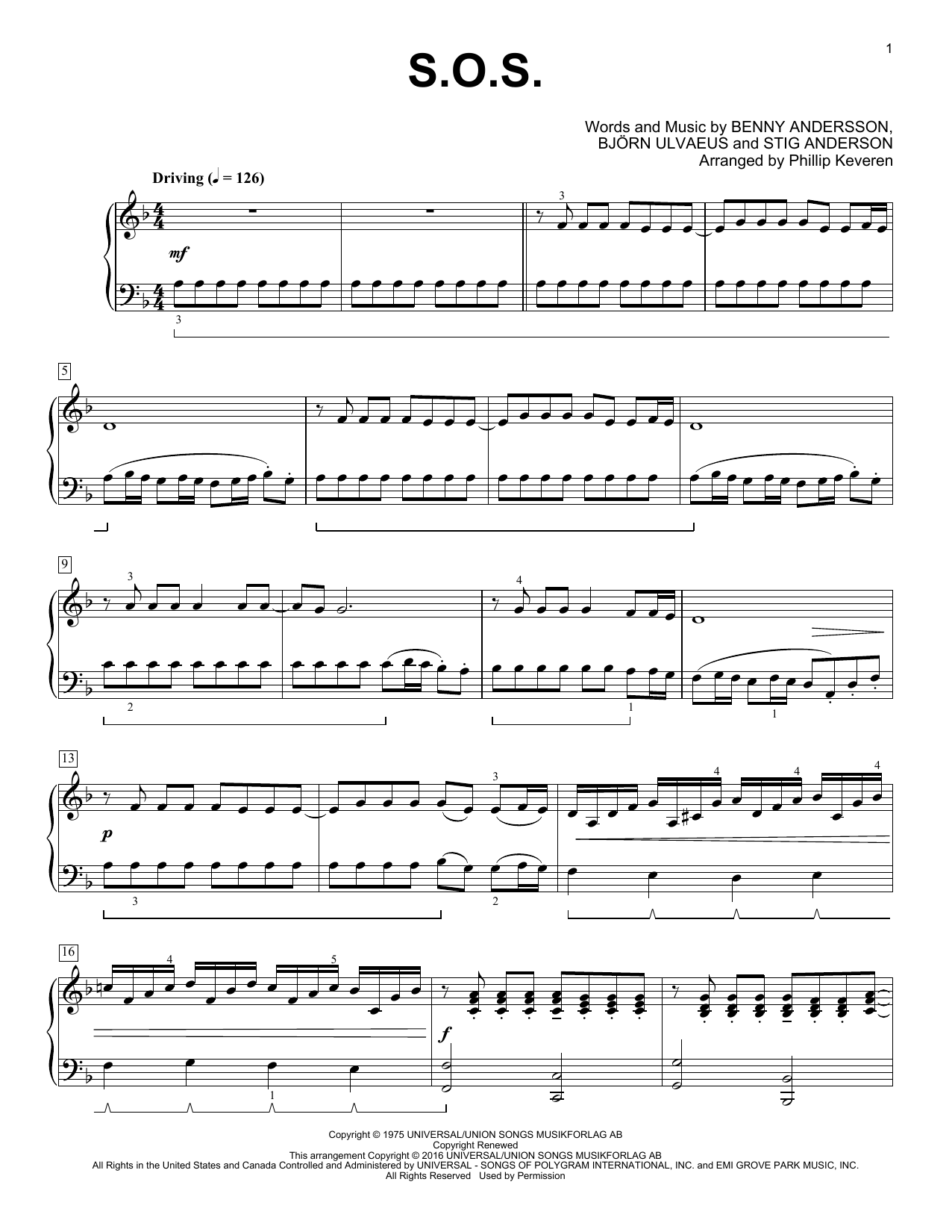 Produktbild zu: S.O.S. (arr. Phillip Keveren)