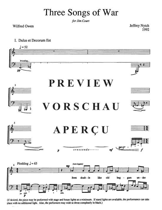 Produktgalerie: Seite 5 von 21 Three Songs of War , , (Duett für Tuba + Countertenor)