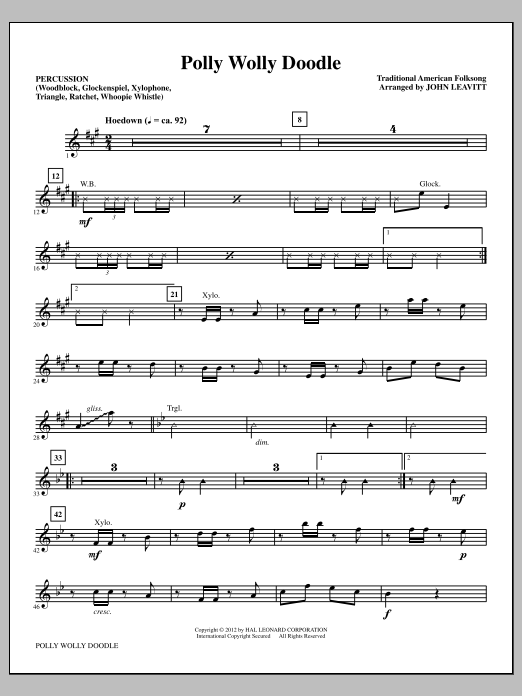 Produktgalerie: Seite 1 von 1 Polly Wolly Doodle - Percussion, John Leavitt, Chor