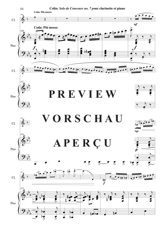 Product gallery: Page 11 of 21 Solo de Concours no. 7 , Colin, Charles (1862-1881)/Wehage, Paul Arr., (clarinet in Bb + piano)