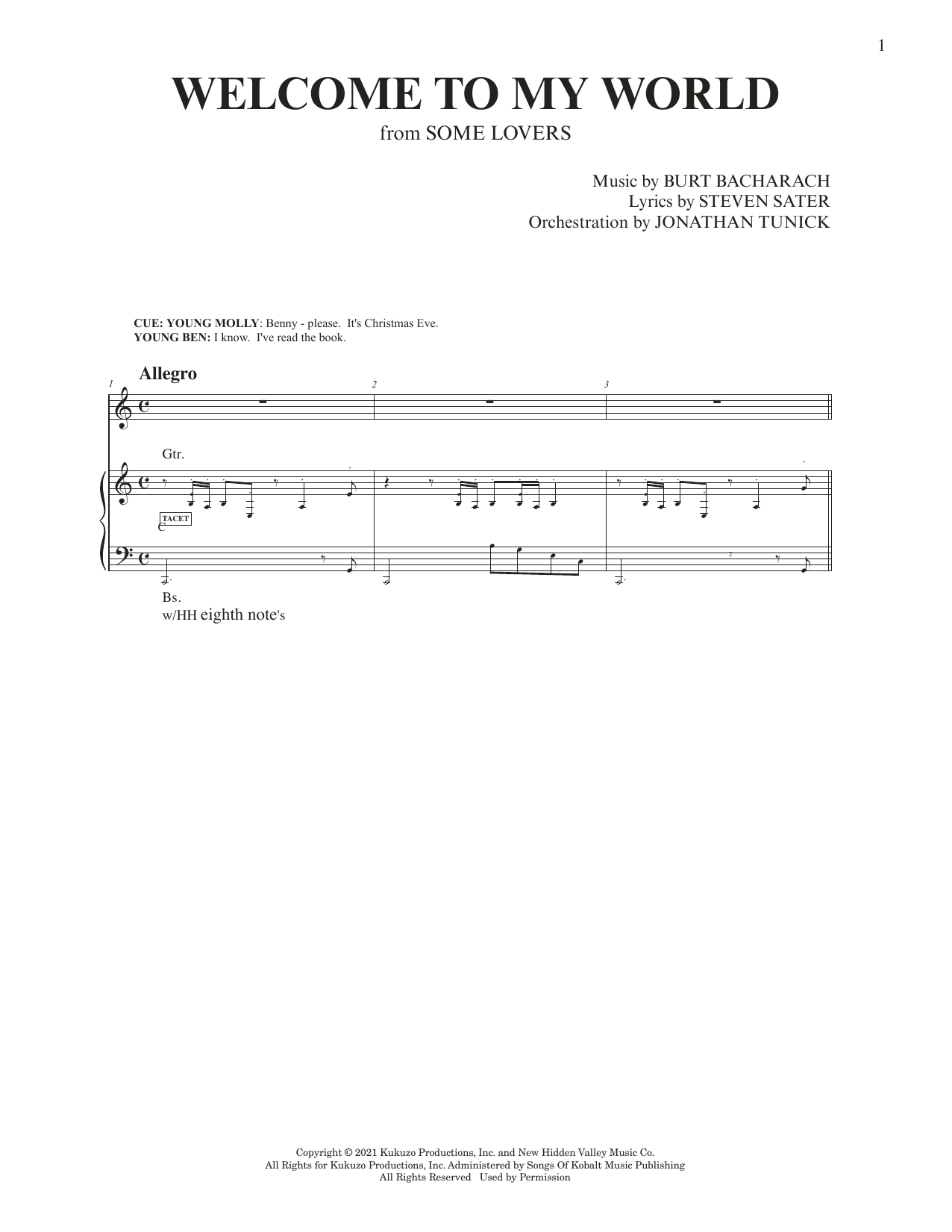 Produktbild zu: Welcome To My World (from Some Lovers)