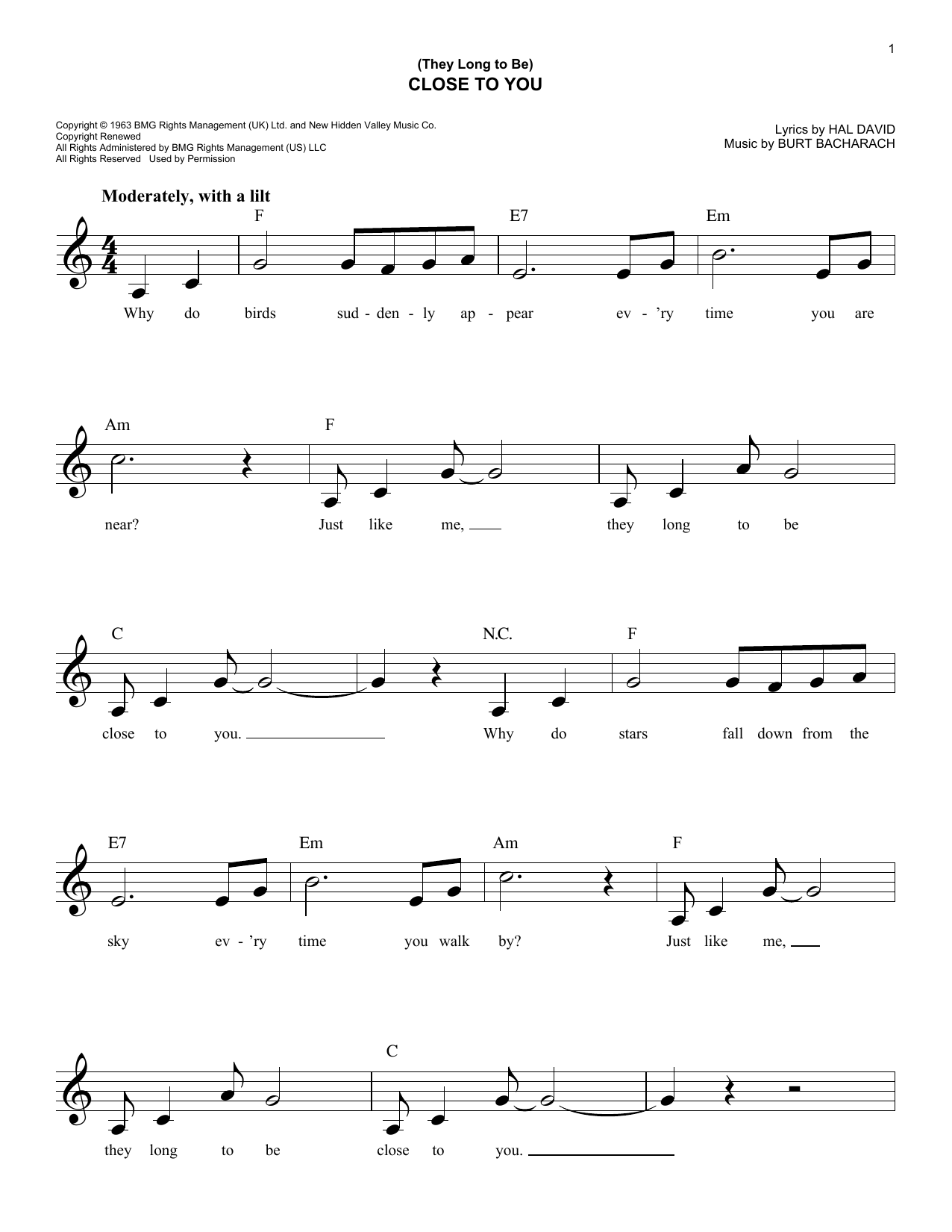 Produktgalerie: Seite 1 von 1 (They Long To Be) Close To You, Carpenters