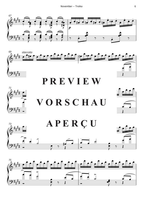 Product gallery: Page 9 of 10 November - Troika - The Seasons, Op. 37b, No. 11 , , Piano Solo